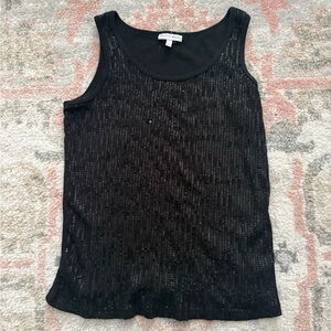 Black Sequin Tank Top